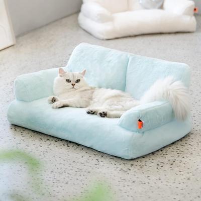 Pet Couch Bed, Washable Cat Beds for Medium Small Dogs & Cats up to 25 lbs, Durable Dog Beds with Non-Slip Bottom, Fluffy Cat Couch, 26×19×13 Inch