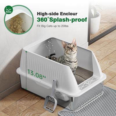Stainless Steel Litter Box with Scoop and Litter Mat litterrobot