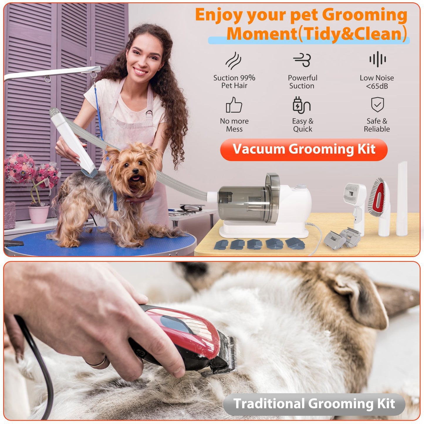 Grooming  Vacuum, Dog Vacuum Brush for Shedding Grooming,Pet Grooming Vacuum,Dog Hair Vacuum Groomer, 2.5L Large Pog Grooming Kit &Mother's day, gift for mom, pet products  tiktok store shop,spring sale
