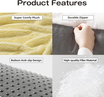 Pet Couch Bed, Washable Cat Beds for Medium Small Dogs & Cats up to 25 lbs, Durable Dog Beds with Non-Slip Bottom, Fluffy Cat Couch, 26×19×13 Inch